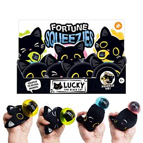 Queasy Squeezies Lucky the Black Cat Schwarze Katze Magischer Wahrsager Plüsch-Quetschspielzeug