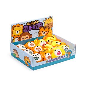 Queasy Squeezies Adoramals Plüsch Quetscht-Spielzeug (Affe/Tiger/Löwe/Giraffe)