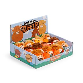 Queasy Squeezies Highland Coo Kuh Plüsch Quetschtier