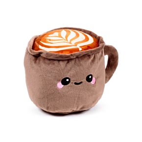 Foodiemals Cappuccino Mikrowellengeeignetes Plüsch Lavendel Wärmepack