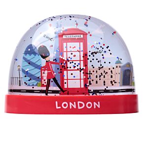London Icons rote Telefonzelle Glitzer Schneekugel - Groß London Icons rote Telefonzelle Glitzer Schneekugel - Groß