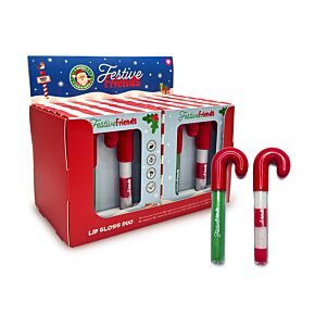 Festive Friends Weihnachten Lipgloss in Zuckerstangenform 2er-Set
