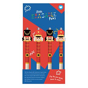 Festive Friends Weihnachten Nussknacker Radierbarer Kugelschreiber mit Silikon-Topper