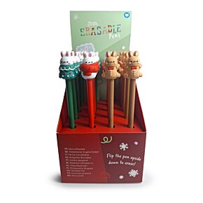 Festive Friends Weihachten Hase Radierbarer Kugelschreiber mit Topper