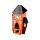 Spooky Spukhaus Schwarze Katze & Gespenst Halloween Rot-Braun LED-Dekoration