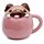 Mopps der Mops Hund Tasse mit Tier-Deckel