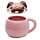 Mopps der Mops Hund Tasse mit Tier-Deckel